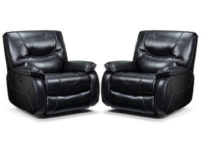 Canton 2-Pack of Power Recliners - Black