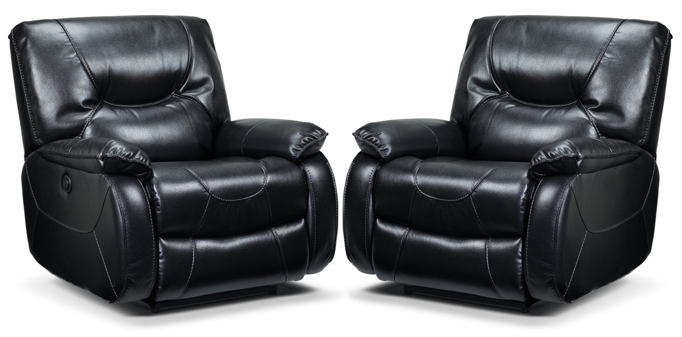 Canton 2-Pack of Power Recliners - Black