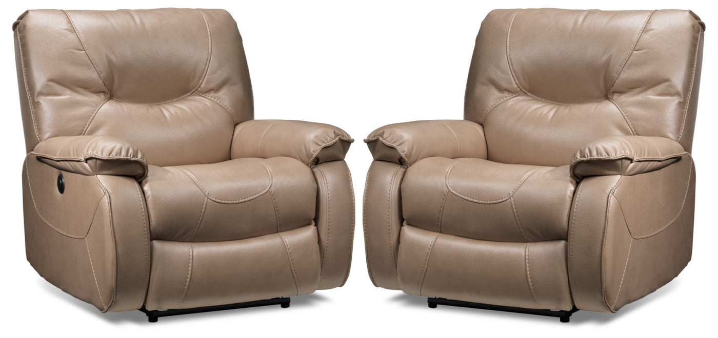 Canton 2-Pack of Power Recliners - Taupe