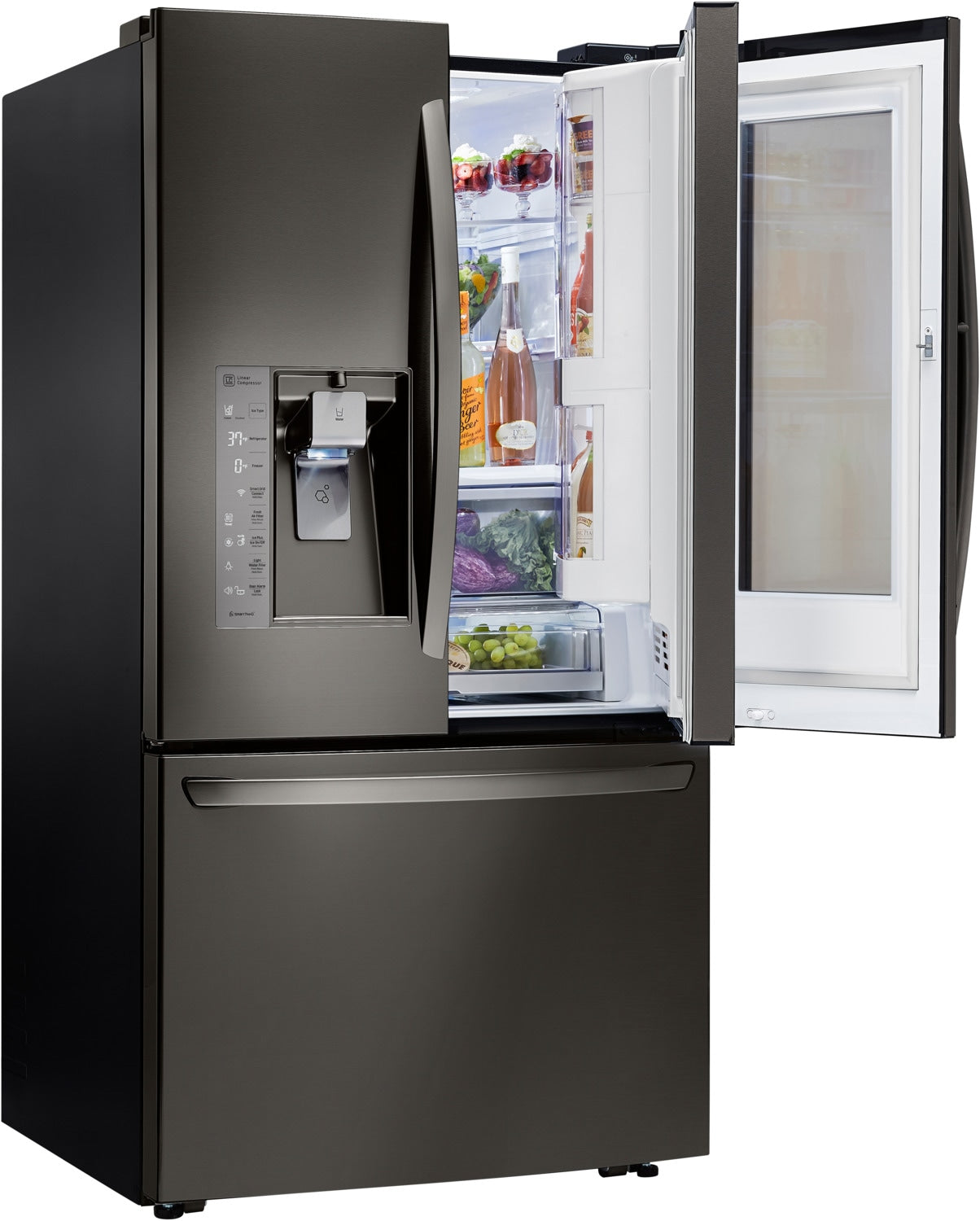 LG Black Stainless Steel Counter-Depth French Door Refrigerator (24 Cu. Ft.) - LFXC24796D
