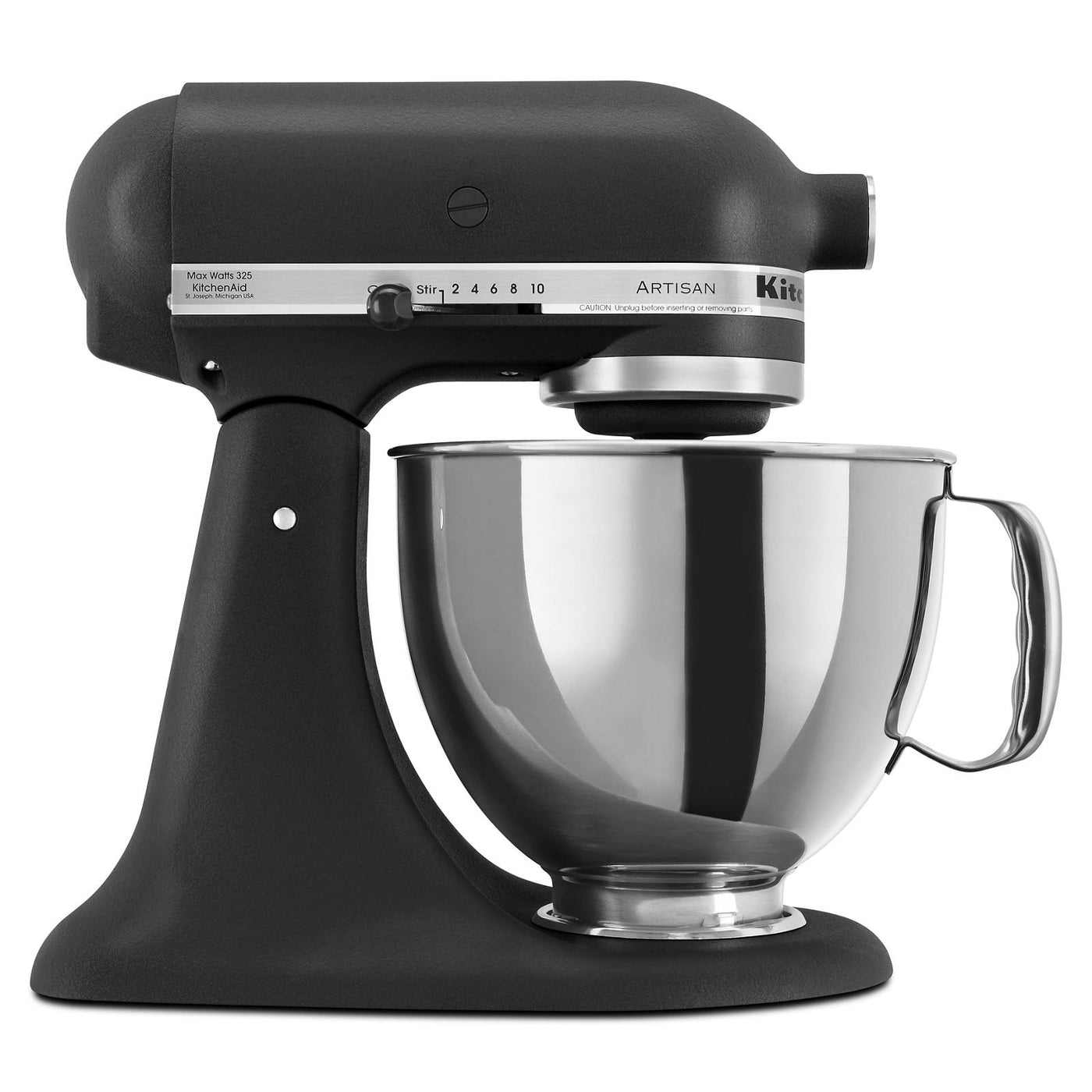 KitchenAid Cast Iron Black Artisan® Series 5 Quart Tilt-Head Stand Mixer - KSM150PSBK