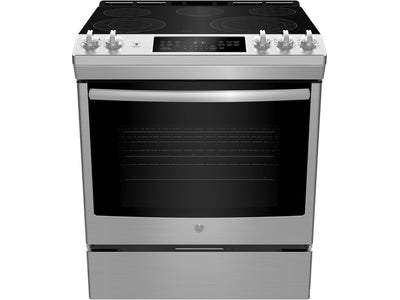 GE Stainless Steel Slide-In Electric True Convection Range (5.3 Cu. Ft.) - JCS840SMSS
