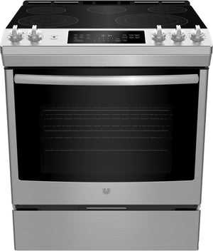 GE Stainless Steel Slide-In Electric True Convection Range (5.3 Cu. Ft.) - JCS840SMSS