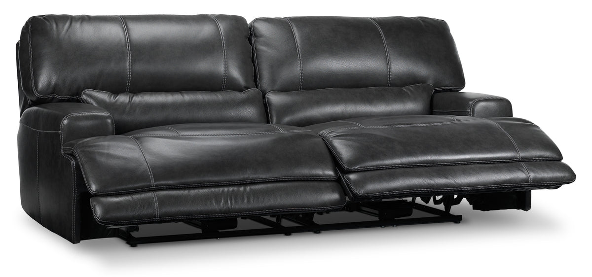 Dearborn Leather Power Reclining Sofa Charcoal Leon's
