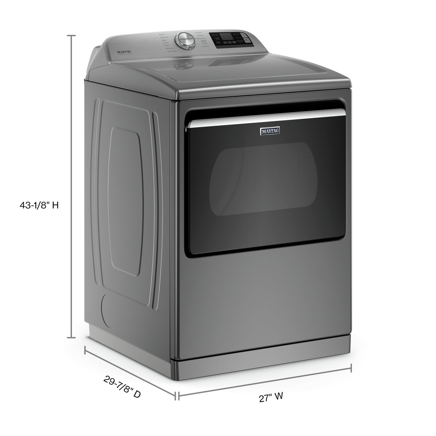 Maytag Metallic Slate Smart Electric Dryer with Steam (7.4 Cu.Ft.) - YMED7230HC
