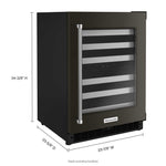 KitchenAid Black Stainless Under-Counter 46-Bottle Wine Cellar (5.0 cu. ft.) - KUWR314KBS