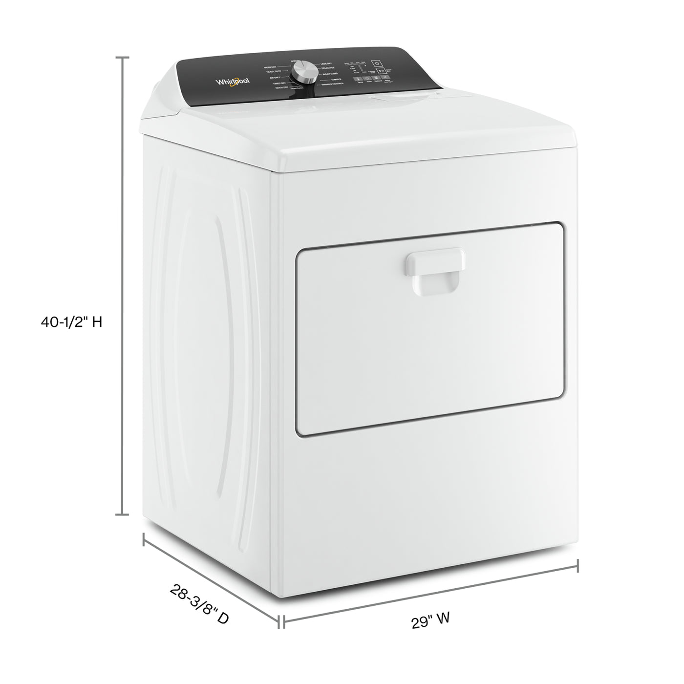 Whirlpool White Gas Dryer with Moisture Sensing (7.0 Cu.Ft) - WGD5010LW