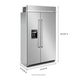 KitchenAid 48" 29.4 Cu. Ft. Fingerprint Resistant Stainless Steel Built-In Side-by-Side Refrigerator - KBSD708MPS