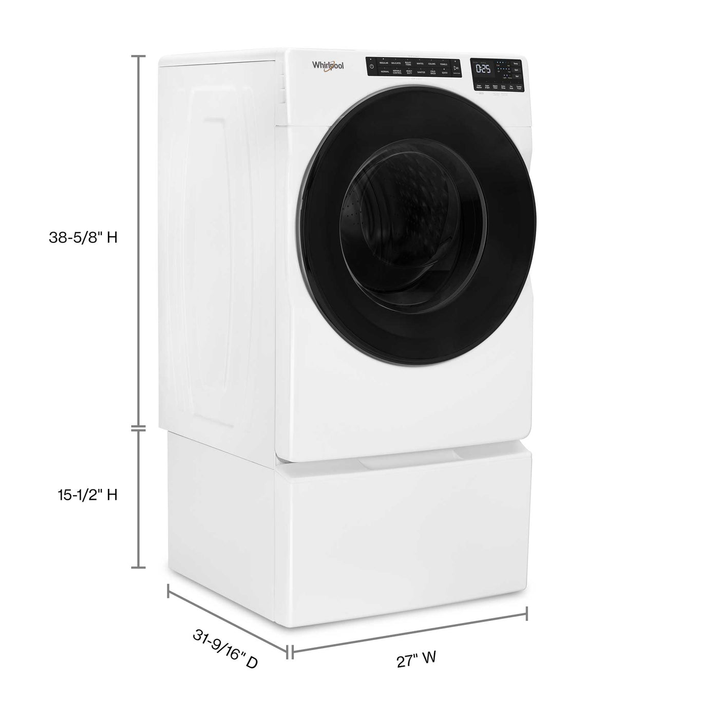 Whirlpool White Front Load Washer with Quick Cycle (5.2 cu. ft.) - WFW5605MW