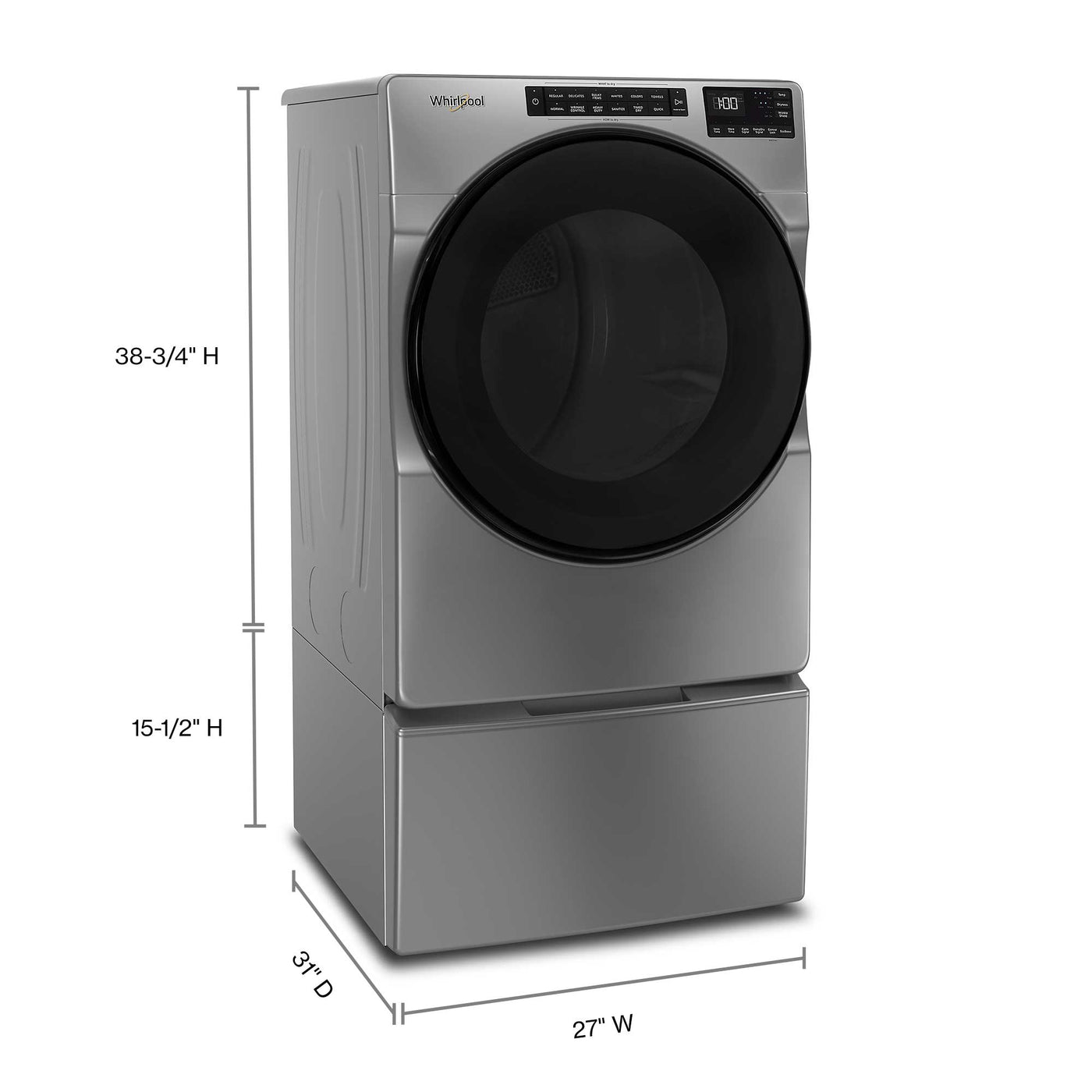 Whirlpool Chrome Shadow Electric Dryer with Wrinkle Shield (7.4 cu. ft.) - YWED5605MC