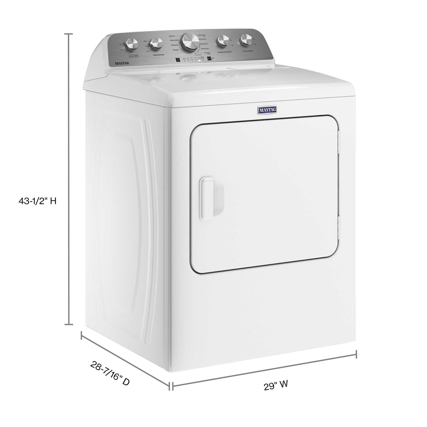 Maytag White Gas Dryer with Extra Power (7.0 cu. ft.) - MGD5030MW