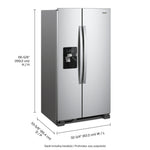 Whirlpool 33.1" 21.4 Cu. Ft. Stainless Steel Side-by-Side Refrigerator - WRS321SDHZ