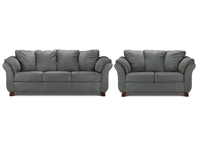 Collier Sofa and Loveseat Set - Dark Grey