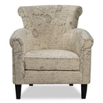 Yanny Accent Chair - Scroll White