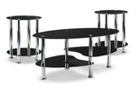 Oriana Coffee Table and Two End Tables - Black