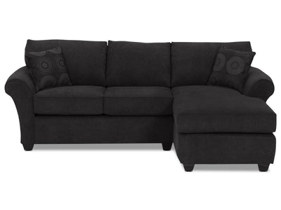 Althea 2-Piece Sectional with Right-Facing Chaise - Black
