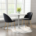 Nezh Elegant Dining Chair - Black/Gold - Set of 2