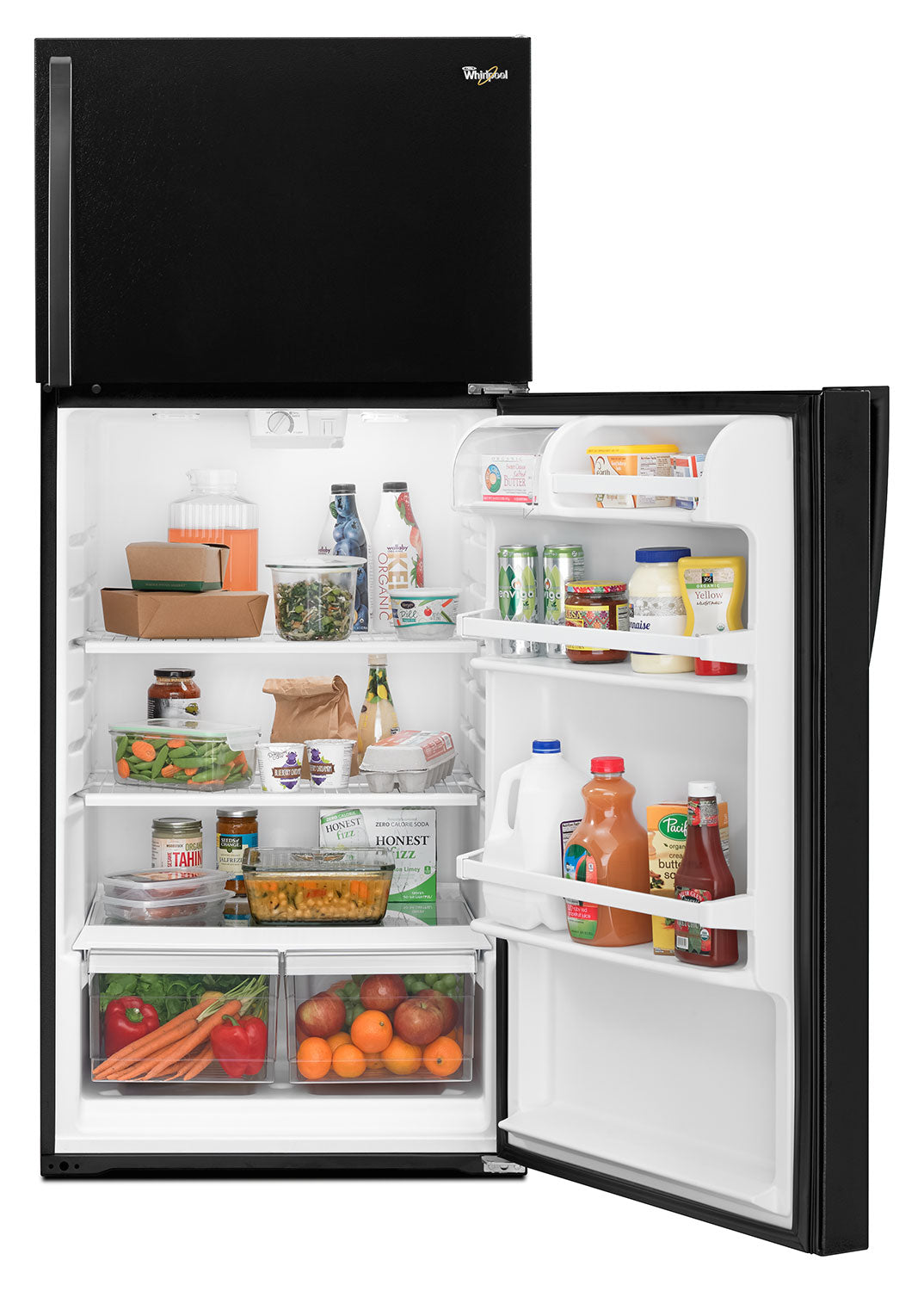 Whirlpool 28" 14.3 Cu. Ft. Black Top-Freezer Refrigerator - WRT314TFDB