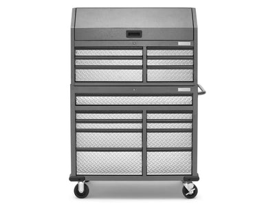 Gladiator Silver Tread Premier 41 inch 15-drawer Mobile Tool Chest Combo - GATC4115JG