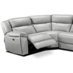 Holton Leather 5-Piece Sectional with Right-Facing Chaise - Grey
