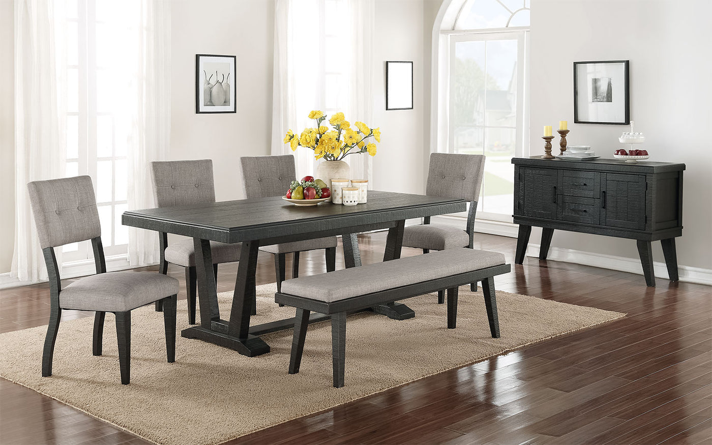 Imari 6-Piece Dining Set - Black and Grey
