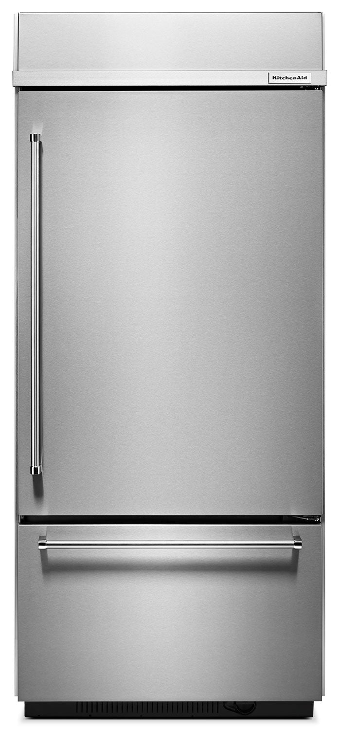 KitchenAid 35.5" 20.9 Cu. Ft. Stainless Steel Bottom-Freezer Refrigerator  - KBBR306ESS