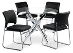 Atlantis 5-Piece Dinette Set - Chrome and Black