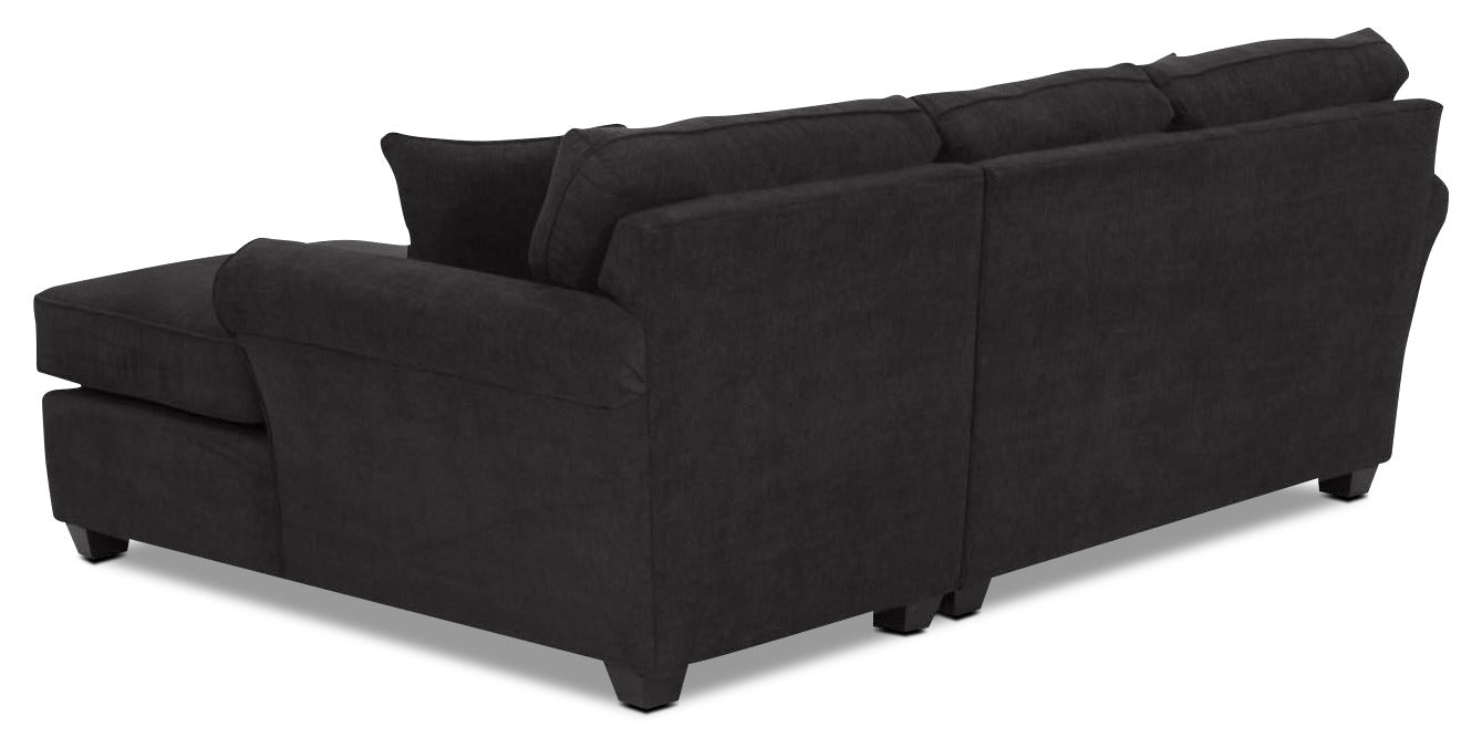 Althea 2-Piece Sectional with Right-Facing Chaise - Black