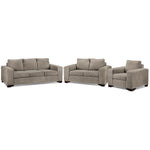 Fava Sofa, Loveseat and Chair Set - Pewter