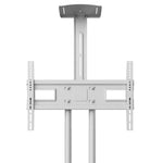 Kanto White Height Adjustable Mobile TV Cart with Adjustable Shelf for 37" to 65" TVs - MTM65PLW