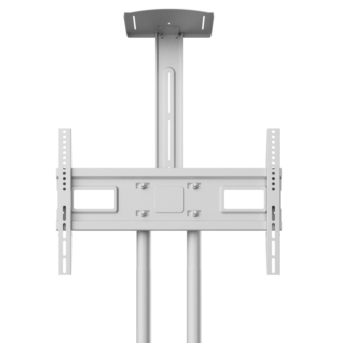 Kanto White Height Adjustable Mobile TV Cart with Adjustable Shelf for 37" to 65" TVs - MTM65PLW