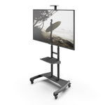 Kanto Black Height Adjustable Mobile TV Cart with Adjustable Shelf for 50" to 82" TVs - MTM82PL