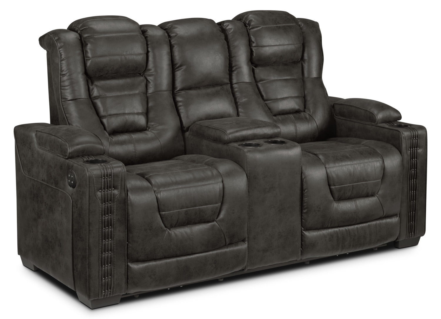 Dakota Power Reclining Loveseat - Charcoal