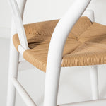 Jessbul Wishbone Dining Chair - White/Natural