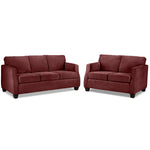 Agnes Sofa and Loveseat Set - Merlot