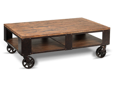 Pinebrook 52" Coffee Table - Distressed Natural Pine