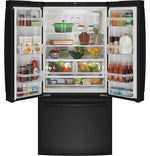 GE 32.75" 18.6 Cu. Ft. Black Counter-Depth French Door Refrigerator - GWE19JGLBB