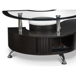 Serpentine 51.5" Coffee Table with Two Ottomans - Espresso