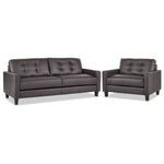 Kylie Leather Sofa and Chair and a Half Set - Coffee