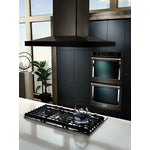 KitchenAid Black Stainless Steel 36" 600 CFM Island-Mount Canopy Range Hood - KVIB606DBS