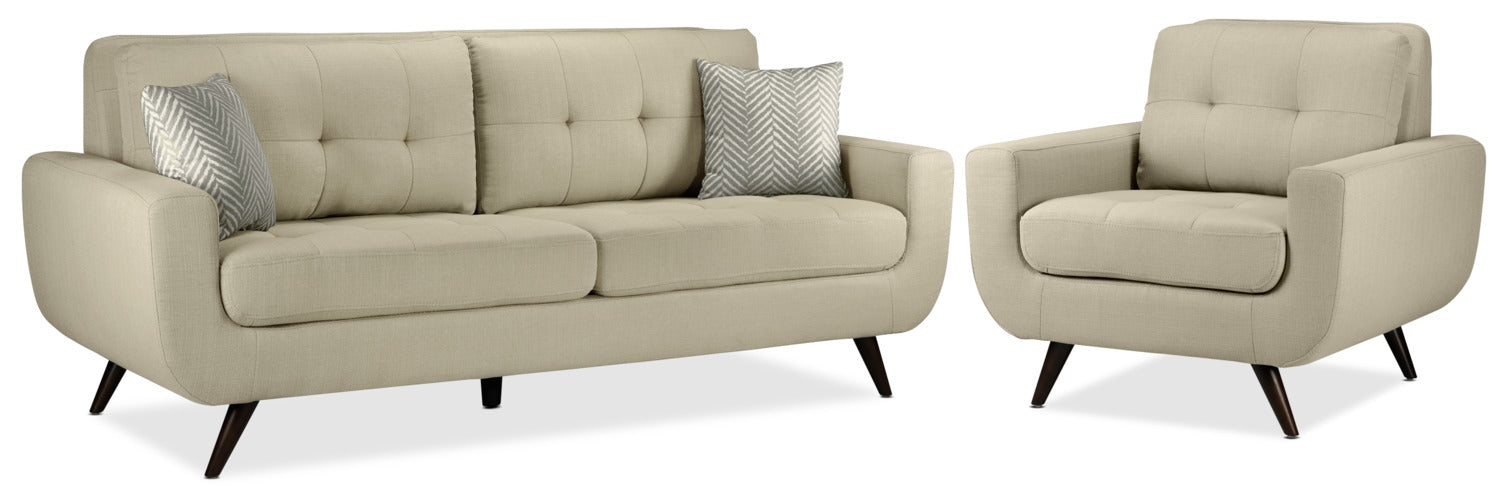 Julian Sofa Loveseat and Chair Set Beige Leon s