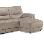 Pasadena 3-Piece Reclining Sofa with Right-Facing Chaise - Light Grey