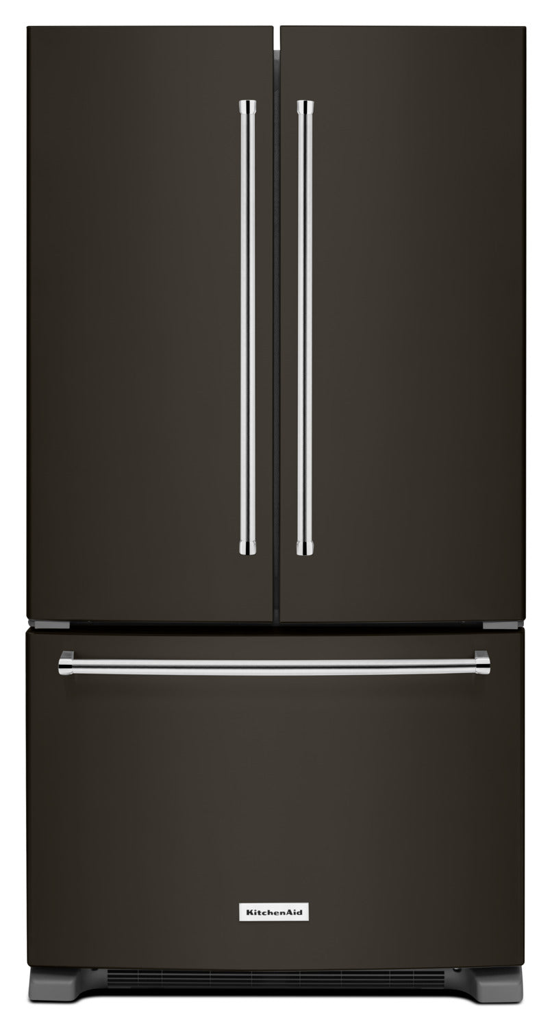 KitchenAid Black Stainless Steel French Door Refrigerator (25.2 Cu. Ft.) - KRFF305EBS