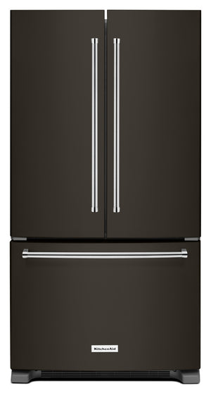 KitchenAid Black Stainless Steel French Door Refrigerator (25.2 Cu. Ft.) - KRFF305EBS