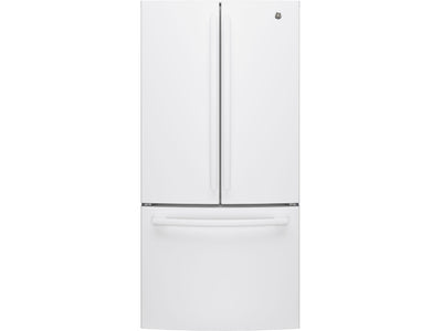 GE White Counter-Depth French Door Refrigerator (18.6 Cu. Ft.) - GWE19JGLWW