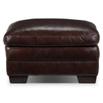 Amarillo Leather Ottoman - Brown
