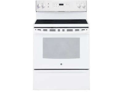 GE White Freestanding Electric Range (5.0 Cu. Ft.) - JCB630DKWW