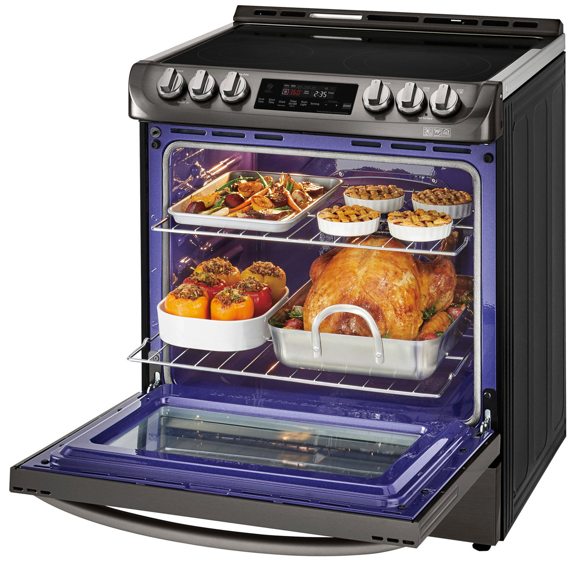 LG Appliances Black Stainless Steel Slide-In Electric Range (6.3 Cu. Ft.) - LSE4611BD