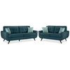 Julian Sofa and Loveseat Set - Blue