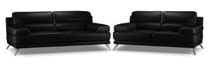 Sutton Sofa and Loveseat Set - Black
